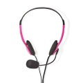 PC Headset | On-Ear | Stereo | 2x 3.5 mm | Fold-Away Microphone | Pink