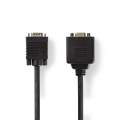 VGA Cable | VGA Male | 2x VGA Female | Gold Plated | Maximum resolution: 1280x768 | 0.20 m | Round | ABS | Black | Polybag