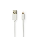 Lightning Cable | USB 2.0 | Apple Lightning 8-Pin | USB-A Male | 480 Mbps | Gold Plated | 1.00 m | Round | PVC | Grey / White | Window Box