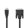 HDMI™ Cable | HDMI™ Connector | DVI-D 24+1-Pin Male | 1080p | Nickel Plated | 5.00 m | Straight | PVC | Black | Polybag