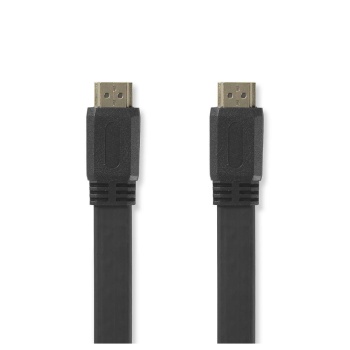 High Speed HDMI™ Cable with Ethernet | HDMI™ Connector | HDMI™ Connector | 4K@30Hz | 10.2 Gbps | 1.50 m | Flat | PVC | Black | Polybag