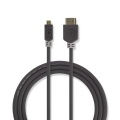 High Speed HDMI™ Cable with Ethernet | HDMI™ Connector | HDMI™ Micro Connector | 4K@30Hz | 10.2 Gbps | 2.00 m | Round | PVC | Anthracite | Window Box