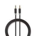 Stereo Audio Cable | 3.5 mm Male | 3.5 mm Male | Gold Plated | 0.50 m | Round | Anthracite | Window Box