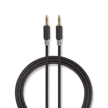 Stereo Audio Cable | 3.5 mm Male | 3.5 mm Male | Gold Plated | 0.50 m | Round | Anthracite | Window Box