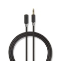 Stereo Audio Cable | 3.5 mm Male | 3.5 mm Female | Gold Plated | 2.00 m | Round | Anthracite | Box