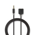 Stereo Audio Cable | 3.5 mm Male | 2x 3.5 mm Female | Gold Plated | 0.20 m | Round | Anthracite | Box