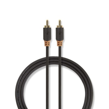 Digital Audio Cable | Rca Male | Rca Male | Gold Plated | 1.00 M | Round | Pvc | Anthracite | Window Box