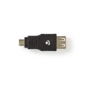 USB Micro-B Adapter | USB 2.0 | USB Micro-B Male | USB-A Female | 480 Mbps | Gold Plated | PVC | Anthracite | Box