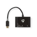 USB Multi-Port Adapter | USB 3.2 Gen 1 | USB-C™ Male | HDMI™ Output / USB-A Female / USB-C™ Female | 5 Gbps | 0.20 m | Round | Gold Plated | PVC | Anthracite | Window Box