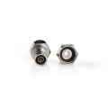 F-Connector | Straight | Male | Nickel Plated | 75 Ohm | Crimp | Cable input diameter: 7.0 mm | Copper | Silver | 2 pcs | Window Box