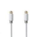 Satellite & Antenna Cable | F Male | F Male | Gold Plated | 75 Ohm | Single Shielded | 5.00 m | Round | PVC | White | Polybag