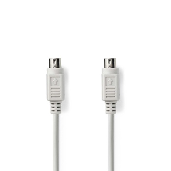 Ps2 Cable | Ps/2 Male | Ps/2 Male | Nickel Plated | 2.00 M | Round | Pvc | Ivory | Polybag