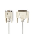 Serial Cable | D-SUB 9-Pin Female | D-SUB 25-Pin Male | Nickel Plated | 2.00 m | Round | PVC | Ivory | Polybag