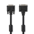 DVI Cable | DVI-I 24+5-Pin Male | DVI-I 24+5-Pin Female | 2560x1600 | Nickel Plated | 2.00 m | Straight | PVC | Black | Polybag