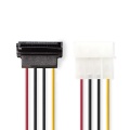 Internal Power cable | Molex Male | SATA 15-Pin Female | Gold Plated | 0.15 m | Round | PVC | Multi Colour | Envelope