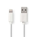 Lightning Cable | USB 2.0 | Apple Lightning 8-Pin | USB-A Male | 480 Mbps | Nickel Plated | 3.00 m | Round | PVC | White | Polybag
