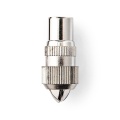 IEC (Coax) Connector | Straight | Female | Nickel Plated | 75 Ohm | Screw | Cable input diameter: 7.0 mm | Metal | Silver | 2 pcs | Envelope