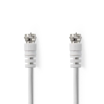 Satellite & Antenna Cable | F Male | F Male | Nickel Plated | 75 Ohm | Double Shielded | 20.0 m | Round | PVC | White | Envelope