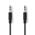 Stereo Audio Cable | 3.5 Mm Male | 3.5 Mm Male | Nickel Plated | 1.00 M | Coiled | Black | Polybag