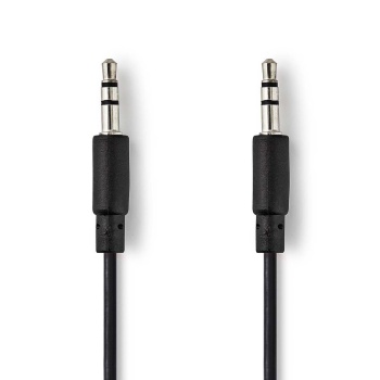 Stereo Audio Cable | 3.5 mm Male | 3.5 mm Male | Nickel Plated | 1.00 m | Coiled | Black | Envelope