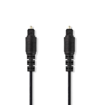 Optical Audio Cable | TosLink Male | TosLink Male | 1.00 m | Round | PVC | Black | Polybag