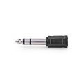 Stereo Audio Adapter | 6.35 mm Male | 3.5 mm Female | Nickel Plated | Straight | ABS | Black | 1 pcs | Box