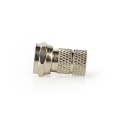 F-Connector | Straight | Male | Nickel Plated | 75 Ohm | Twist-on | Cable input diameter: 7.0 mm | Zinc Alloy | Silver | 5 pcs | Box