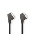 SCART Cable | SCART Male | SCART Male | Nickel Plated | 480p | 2.00 m | Round | PVC | Black | Box
