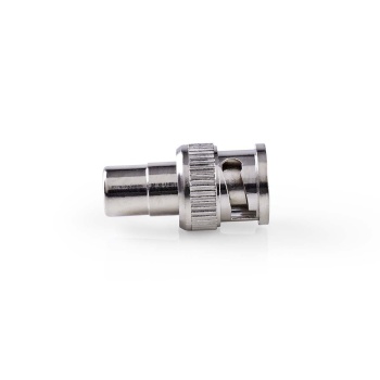 BNC Adapter | BNC Male | RCA Female | Nickel Plated | 50 Ohm | Straight | Metal | Silver | 10 pcs | Envelope