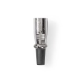 XLR Connector | Straight | Male | Nickel Plated | Soldering | Cable input diameter: 7.0 mm | Metal | Silver | 25 pcs | Envelope