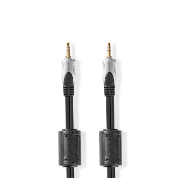 Stereo Audio Cable | 3.5 Mm Male | 3.5 Mm Male | Gold Plated | 1.50 M | Round | Anthracite | Clamshell, Nedis