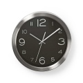 Wall Clock | Diameter: 300 mm | Stainless Steel | Black / Silver