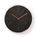 Wall Clock | Diameter: 300 Mm | Plastic | Black / Rose Gold
