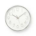 Wall Clock | Diameter: 300 mm | Plastic | Silver / White