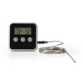 Meat Thermometer | Alarm / Timer | LCD Display | 0 - 250 °C | Black / Silver