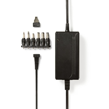 Universal AC Power Adapter | 27 W | 3 - 12 V DC | 3.60 m | 2.25 A | 6 plug(s) | Black