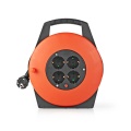 Cable Reel | Plug With Earth Contact | 10.0 M | 3200 W | 16 A | Kind Of Grounding: Side Contacts | 230 V Ac 50/60 Hz | Socket Angle: 90 ° | H05vv-f 3g1.5mm² | Fuse: Yes | Black / Orange