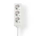 Extension Socket | Type F (CEE 7/7) | 3-Way | 1.50 m | 3680 W | 16 A | Kind of grounding: Side Contacts | 230 V AC 50/60 Hz | Socket angle: 45 ° | H05VV-F 3G1.5mm² | White