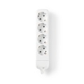 Extension Socket | Type F (CEE 7/7) | 4-Way | 3680 W | 16 A | Kind of grounding: Side Contacts | 230 V AC 50/60 Hz | Socket angle: 45 ° | No Cable Included | White