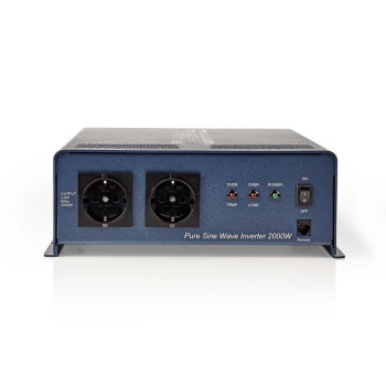 Power Inverter Pure Sine Wave | Input voltage: 12 V DC | Device power output connection(s): Type F (CEE 7/3) | 230 V AC 50 Hz | 2000 W | Peak power output: 4000 W | Screw Terminal | Pure Sine Wave | Fuse | Blue