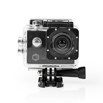 Action Cam | Single Screen | 720p@30fps | 5 MPixel | Waterproof up to: 30.0 m | 90 min | Wi-Fi | App available for: Android™ / IOS | Mounts included | Black