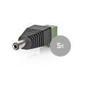 CCTV Security Connector | 2-Way Terminal Block | 5.5 x 2.1 mm Male | Male | Black / Green