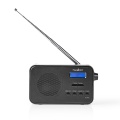 DAB+ Radio | Portable Design | DAB+ / FM | 1.3 " | Black Blue Screen | Battery Powered / USB Powered | Digital | 3.6 W | Bluetooth® | Headphone output | Alarm clock | Sleep timer | Black