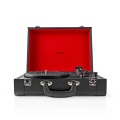 Turntable | 33 / 45 / 78 rpm | Belt Drive | 1x Stereo RCA | 18 W | Built-in (pre) amplifier | MDF / PU | Black / Red