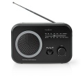 FM Radio | Portable Design | AM / FM | Battery Powered / Mains Powered | Analogue | 1.8 W | Black White Screen | Bluetooth® | Headphone output | Carrying handle | Black / Grey