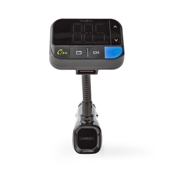 Car FM Transmitter | Gooseneck | Hands free calling | 1.5 " | LED Screen | Bluetooth® | 5.0 V DC / 1.0 A / 5.0 V DC / 2.4 A | Bass boost | Google Assistant / Siri | Black