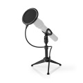 Microphone Stand | V-Shape | Height range: 194 - 230 mm | Holder diameter: Under 44 mm | ABS / Metal | Black