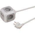 ALEA-Power USB-Charger Plug Block 4-way 1.40 m H05VV-F 3G1.5 TYPE E