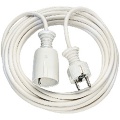 Quality plastic extension cord 5.00 m white H05VV-F 3G1.5 TYPE E