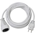 Quality plastic extension cord 10.0 m white H05VV-F 3G1.5 TYPE E